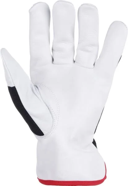 Kramp - KG0301008 - Arbeitshandschuhe Aus Schwarz-Weißem Leder/Spandex Größe 8/M