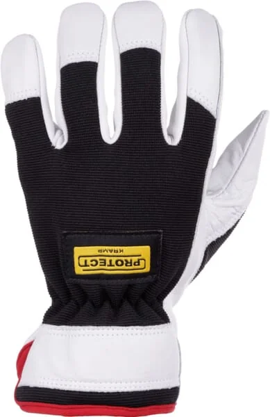 Kramp - KG0301009 - Arbeitshandschuhe Aus Schwarz-Weißem Leder/Spandex Größe 9/L