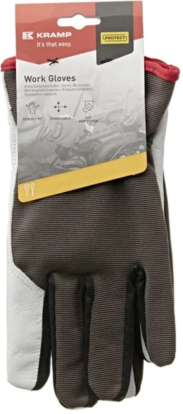 Kramp - KG0301109 - Arbeitshandschuhe Aus Grau-Weißem Leder/Spandex/Polyester Größe 9/L