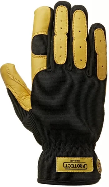 Kramp - KG0400108 - Arbeitshandschuhe Aus Schwarz-Gelbem Leder/Ethylenvinylacetat/Spandex Größe 8/M