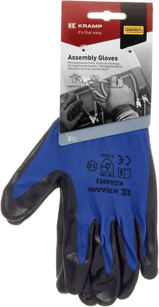 Kramp - KG0400308 - Blaue Arbeitshandschuhe Aus Nylon 24 cm Lang Größe 8/M
