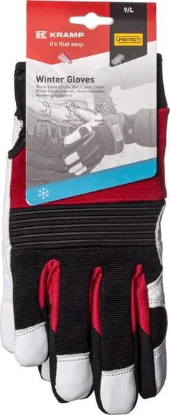 Kramp - KG0600711 - Arbeitshandschuhe Schwarz-Rot-Weiss Leder/Spandex/Neopren Groesse 11/2XL Protect
