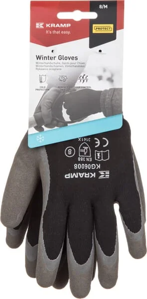 Kramp - KG0600809 - Arbeitshandschuhe Aus Schwarzem Polyester 26 cm Lang Größe 9/L