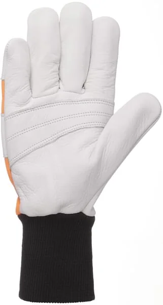 Kramp - KG0900108 - Handschuhe Aus Orange-Schwarz-Weissem Leder/Polyamid Groesse 8/M Schutz Forstwirtschaft Kramp