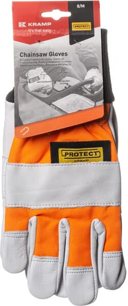 Kramp - KG0900109 - Handschuhe Orange-Schwarz-Weiss Leder/Polyamid Groesse 9/L Protect Forestry