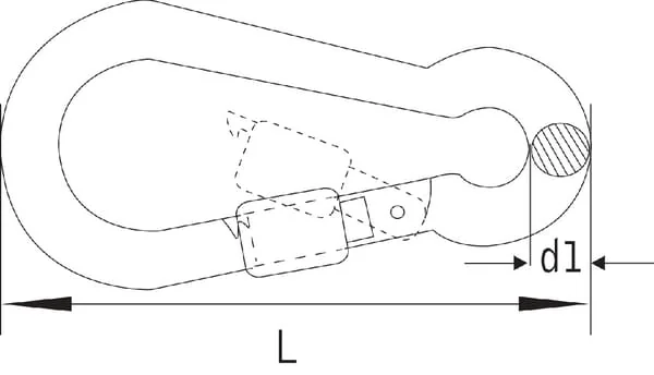 Kramp - KH07S - Karabinerhaken Schraube 70mm