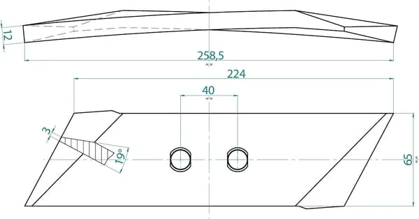 Kramp - KK053090N - Zweiseitige Rechte Spitze, Geeignet Fuer Kverneland