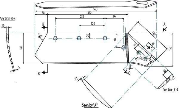 Kramp - KK073005N - Linksseitiger Pflugkörper 16" geeignet für Kverneland
