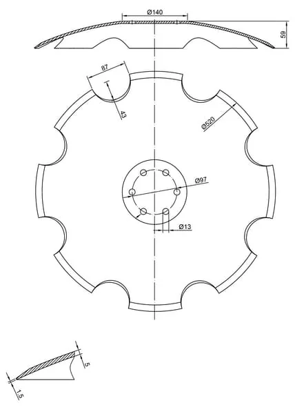 Kramp - KM060304N - Eggenscheibe 520x5