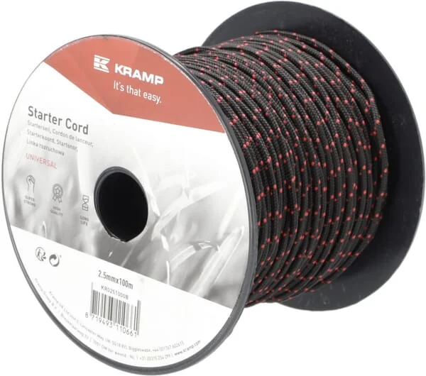 Kramp - KR0251000B - Starterkordel 2,5 mm x 100 m Schwarz