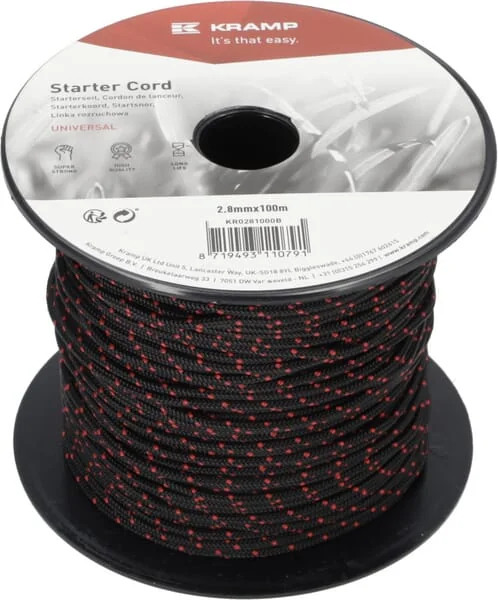 Kramp - KR0281000B - Starterkordel 2,8 mm x 100 m Schwarz
