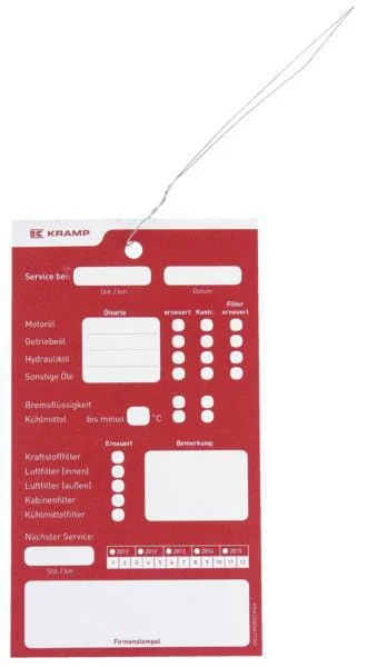 Kramp - KRA10000611001 - Inspektionsservice-Karte 25 Stk.