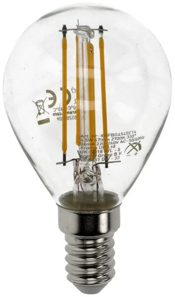 Kramp - KRFBG4545E14 - LED-Filamentlampe Globe G45 E14 4,5W