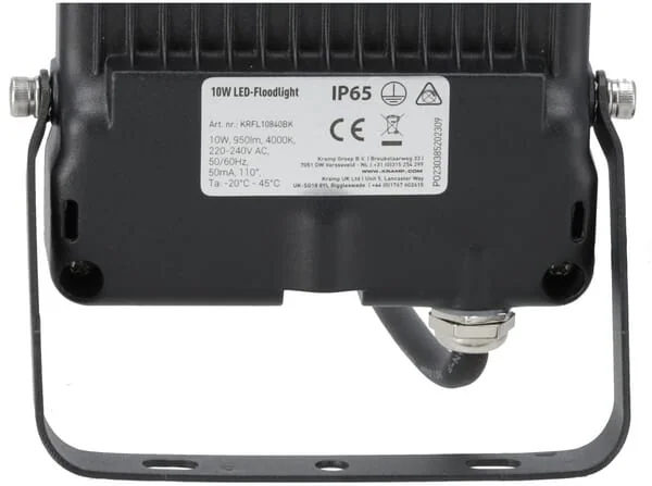 Kramp - KRFL10840BK - LED-Flutlicht 10W 4000K