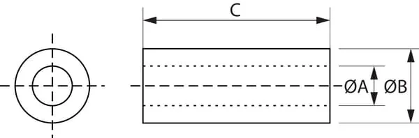 Kramp - KS005629000002 - Nylon-Distanzbuchse 10,3x15x7,5
