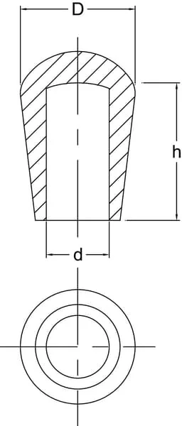 Kramp - KS12923 - Konische Moebelkappe 5/16" (7,9)