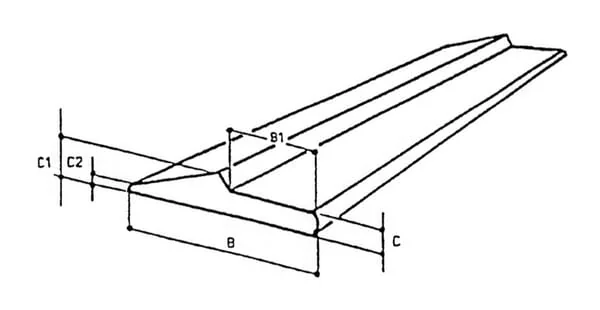 Kramp - KT1013 - Verschleissleiste "1/2 Pfeil" 100 x 21 mm x 3 m HB500