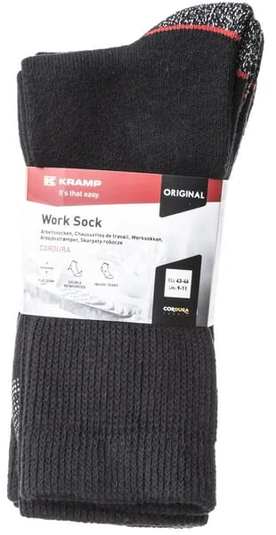 Kramp - KW12900050142 - Arbeitssocken, 39-42, Schwarz, 3 Paar