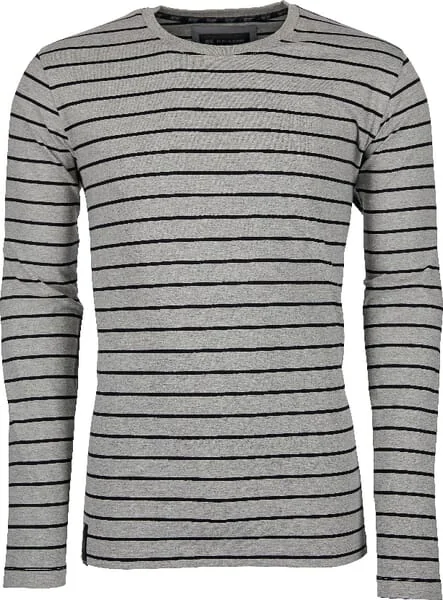 Kramp - KW207821068066 - T-Shirt, Größe 4XL/50, Lange Aermel, Gestreift, Grau-Schwarz, Kramp Technical