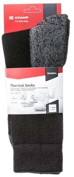 Kramp - KW22900120142 - 3/4 Thermosocken, 39-42, Schwarz-Grau