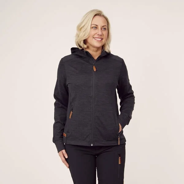 Kramp - KW5011301811054 - Fleecejacke Mit Reissverschluss Und Kapuze Damen Dunkelgrau L