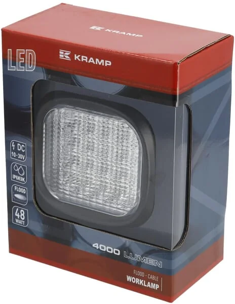 Kramp - LA10055 - Arbeitslicht LED 48W 4000lm Quadratisch 10-30V 146x81x123mm Flood