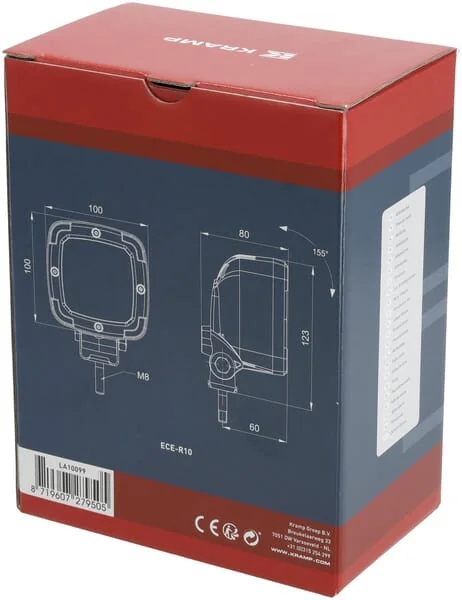 Kramp - LA10099 - Arbeitsleuchte LED 13.5W Quadratisch Deutsch-Stecker Flood