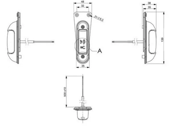 Kramp - LA103166 - Positionslicht Rot-Weiss LED