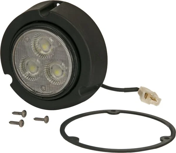 Kramp - LA10415 - Arbeitsleuchte LED, 36W, 4000lm, Rund, 10-30V, Diameter 119mm, AMP 2-Polig, Wide Flood, 3 LEDs Kramp