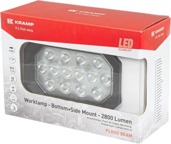Kramp - LA10423 - Arbeitsleuchte LED, 42W, 2800lm, rechteckig, Flood, Kramp – Vorne