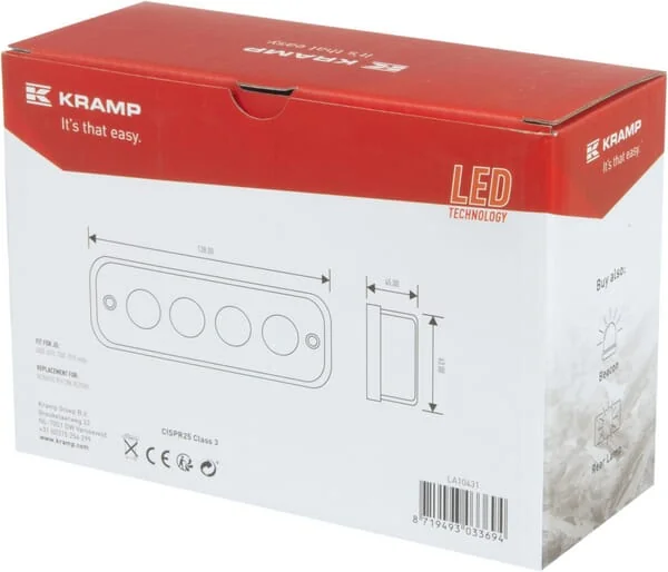 Kramp - LA10431 - Arbeitsleuchte LED, 20W, 1750lm, rechteckig, Kramp