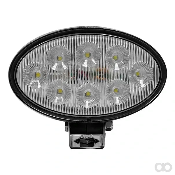Kramp - LA10558SP - Arbeitsleuchte LED, 56W, 5320lm, Oval, 10/30V, 160x129x68mm, Deutsch-Stecker, Gerichteter Strahl, 8 LEDS