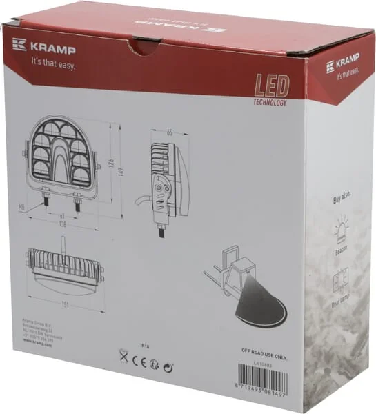 Kramp - LA10603 - Sicherheitsleuchte 20W Rote Bogenlinie – Hinten