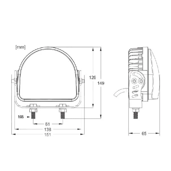 Kramp - LA10603 - Sicherheitsleuchte 20W Rote Bogenlinie – Hinten