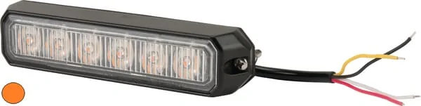 Kramp - LA20014 - Warnleuchte LED, 18W, 12-24V, Amber, Verschraubt, 128x28x19mm, 6 LEDs