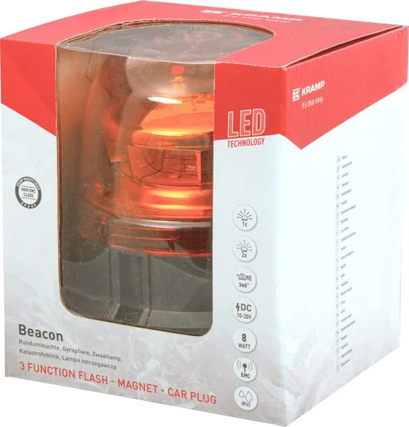 Kramp - LA20026 - Warnleuchte LED, magnetisch mit Stecker EMC