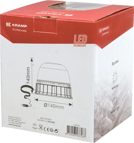 Kramp - LA20026 - Warnleuchte LED, magnetisch mit Stecker EMC