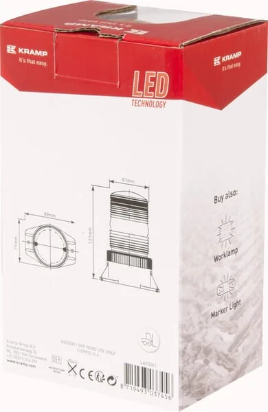 Kramp - LA20061 - LED-Warnleuchte, 10-110V, Aufschraubmontage