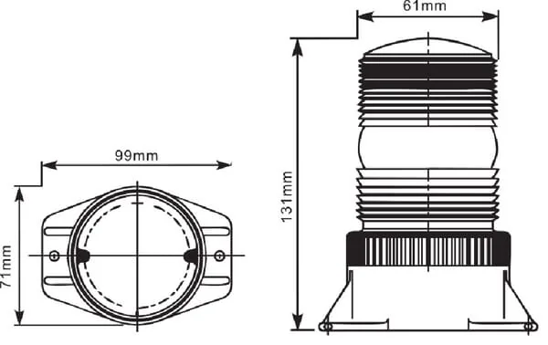Kramp - LA20061 - LED-Warnleuchte, 10-110V, Aufschraubmontage