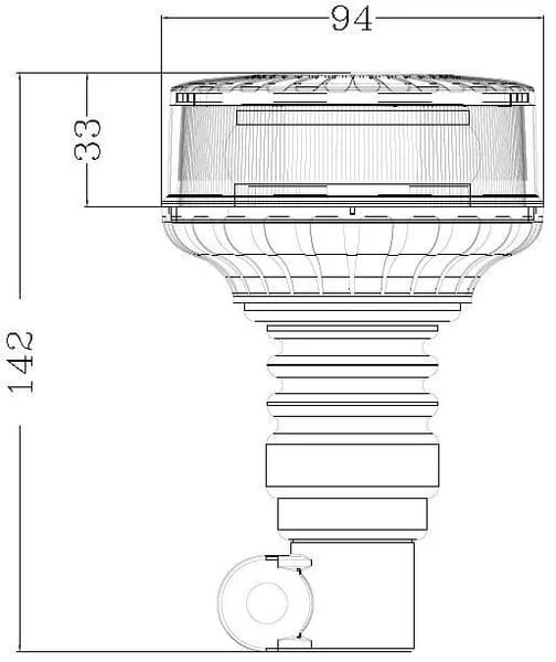 Kramp - LA20080 - Warnleuchte LED LP DIN-Stange