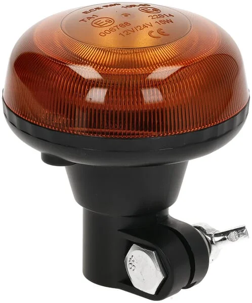 Kramp - LA20093 - Warn-LED-Leuchte, Niedriges Profil, 15W, 12-24V, Gelb, DIN-Anschluss, Diameter 86mm X 97mm