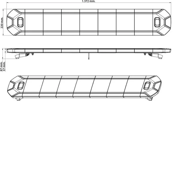 Kramp - LA20158 - LED-Leuchte, 195W, 12-24V, Gelb, Verschraubt, 1372mm