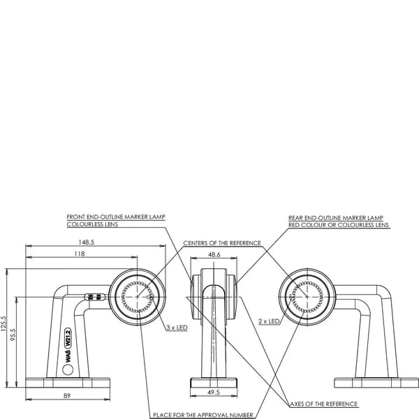 Kramp - LA30007 - Positionslicht LED, 12-24V, 125,5x148,5x48,6mm – Rechts