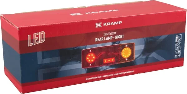 Kramp - LA40017 - Multifunktionale hintere rechte LED-Leuchte, rechteckig, 12-24V, 287.5x100.5x65mm, Kramp