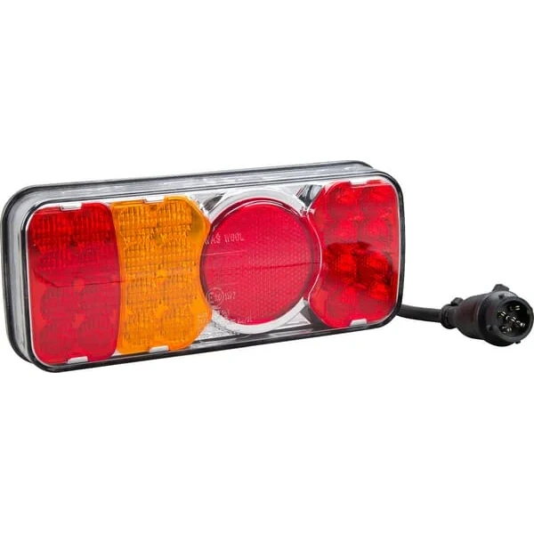 Kramp - LA40036 - Mehrzweck-Rueckleuchte LED, Rechteckig, 12-24V, 200.5x85x40mm, 5-Polig – Hinten Links