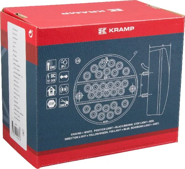 Kramp - LA40041 - Multifunktions-Ruecklicht LED Rund 12-24V Diameter 142mm
