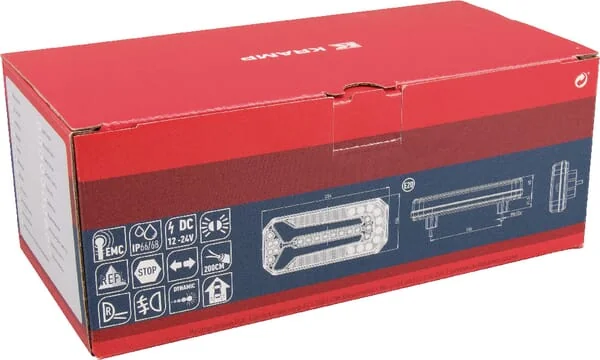Kramp - LA40051 - Multifunktionale Rückleuchte LED, rechteckig, 12-24V, 236x104x61,5mm, Kramp