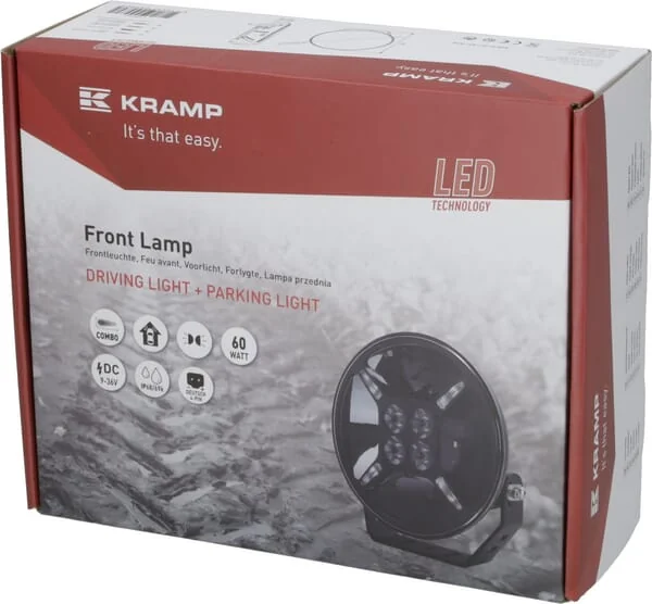 Kramp - LA80040 - LED-Scheinwerfer, 60W, Rund, 9-36V, Diameter 180 mm, Tagfahrlicht, Doppeltes Standlicht