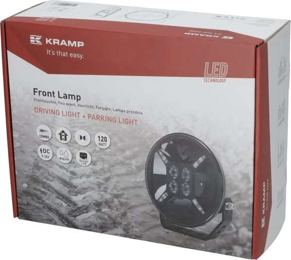 Kramp - LA80041 - LED-Scheinwerfer, 120W, Rund, 9-36V, Diameter 218 mm, Doppeltes Standlicht