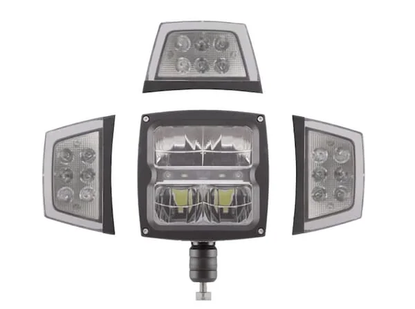 Kramp - LA80043 - LED-Scheinwerfer, 38W, Rechteckig, 12-24V, 229x150x80mm, Beheizt, Fernlicht/Abblendlicht, Flex Anti-Schnee